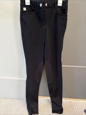 Equiline Women’s Black Equestrian Breeches with Knee Grip